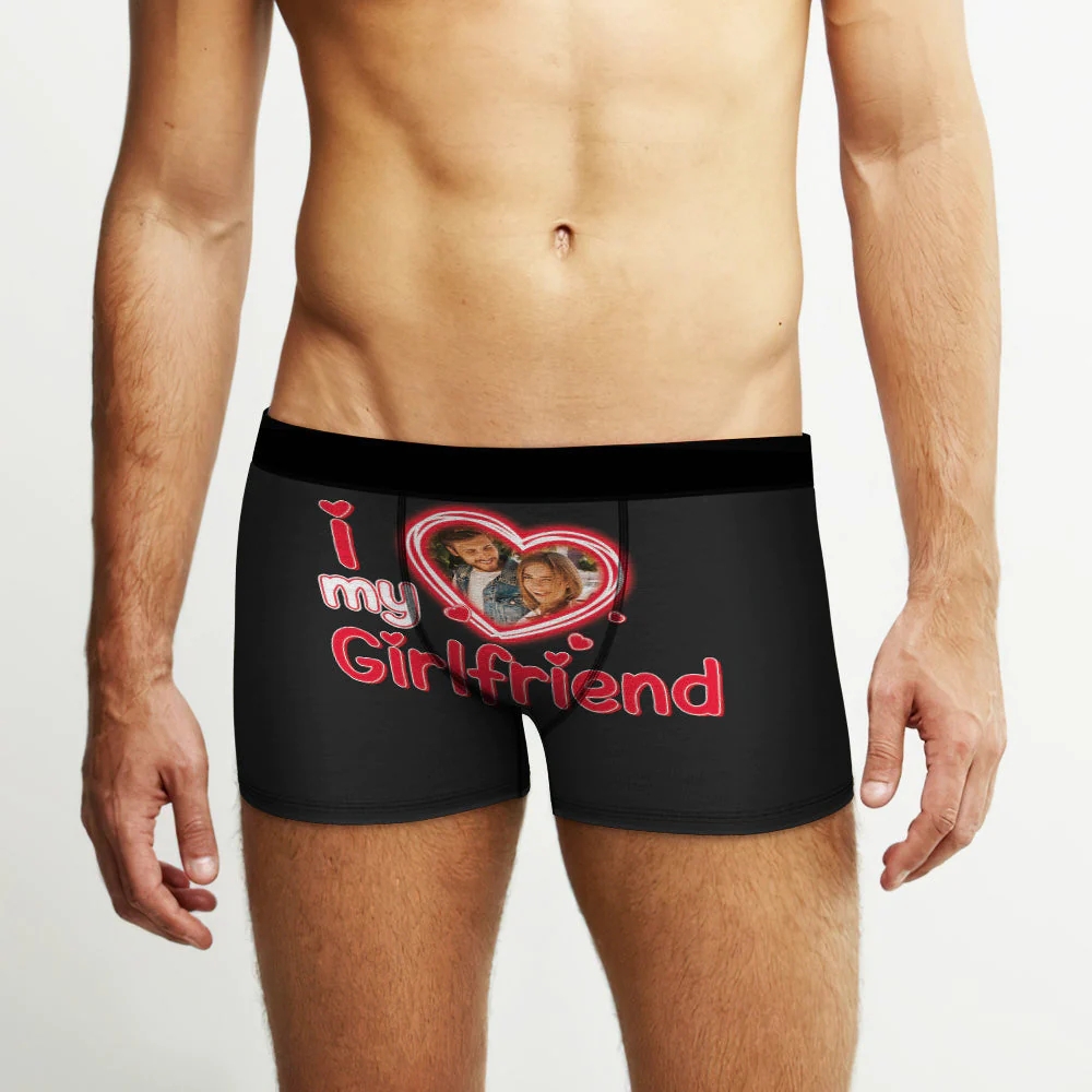 Custom Face Boxer Briefs Personalized Underwear Red Hearts