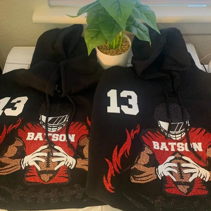 Shine On Game Day - Custom Glitter Football Player Hoodie T-shirt - MyFacepajamasAU