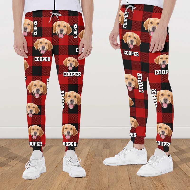 Personalized Photo & Name Dog Cat Sleepwear - Cute Holiday Pajamas Matching Family Outfits