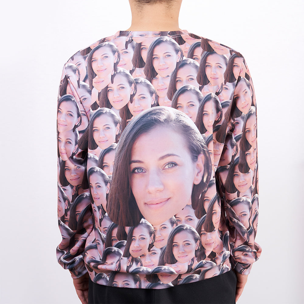Custom Face Crewneck Sweatshirt-With Her Face - MyFacepajamasAU