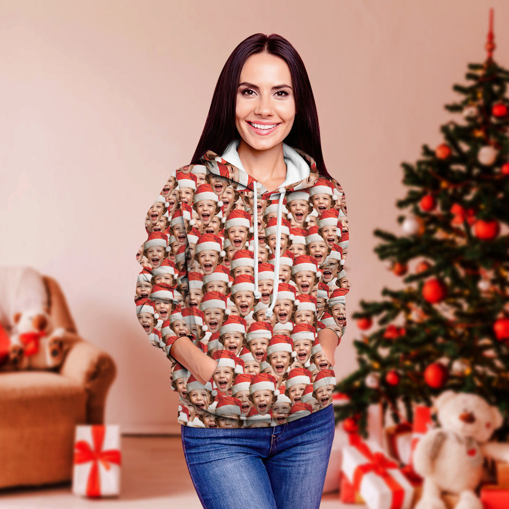 Christmas Gifts Custom Face Unisex Hoodie Casual Printed Mash Face Hoodie For Men or Women - MyFacepajamasAU