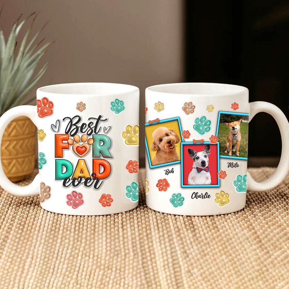 Custom Photo Best Dog Cat Mom Dad Ever With 3D Inflated Pet Mug