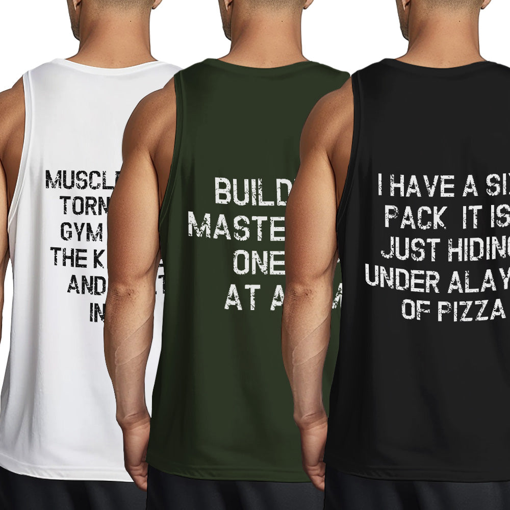 Custom Text Tank Top Mens Funny Gym Workout Tee - MyFacepajamasAU
