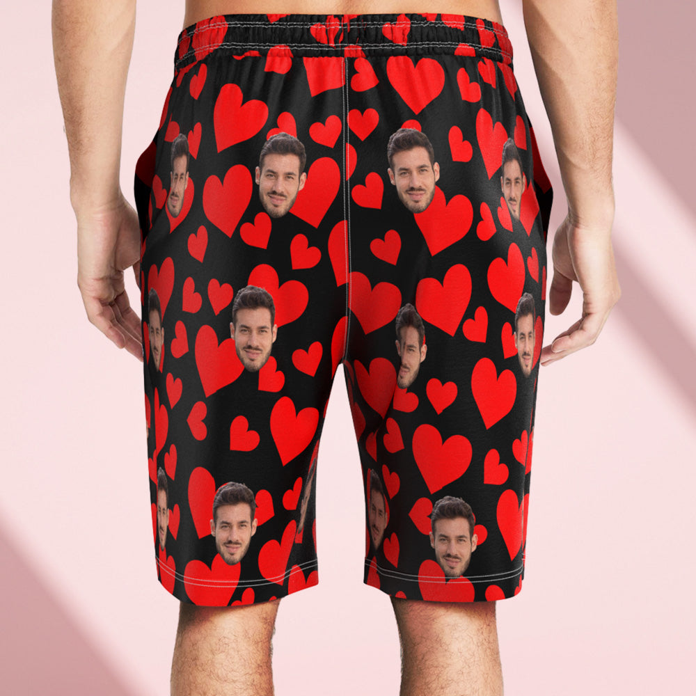 Custom Face Photo Men's Swim Trunk Water Shorts Summer  Valentine's Day Gifts for Couple - MyFacepajamasAU