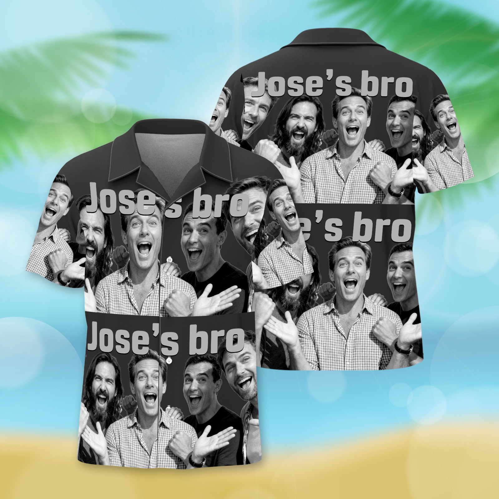 Custom Men's Button Down Shirt Hawaiian Shirt Comfy Print Short Sleeve Christmas Gift For Him - MyFacepajamasAU