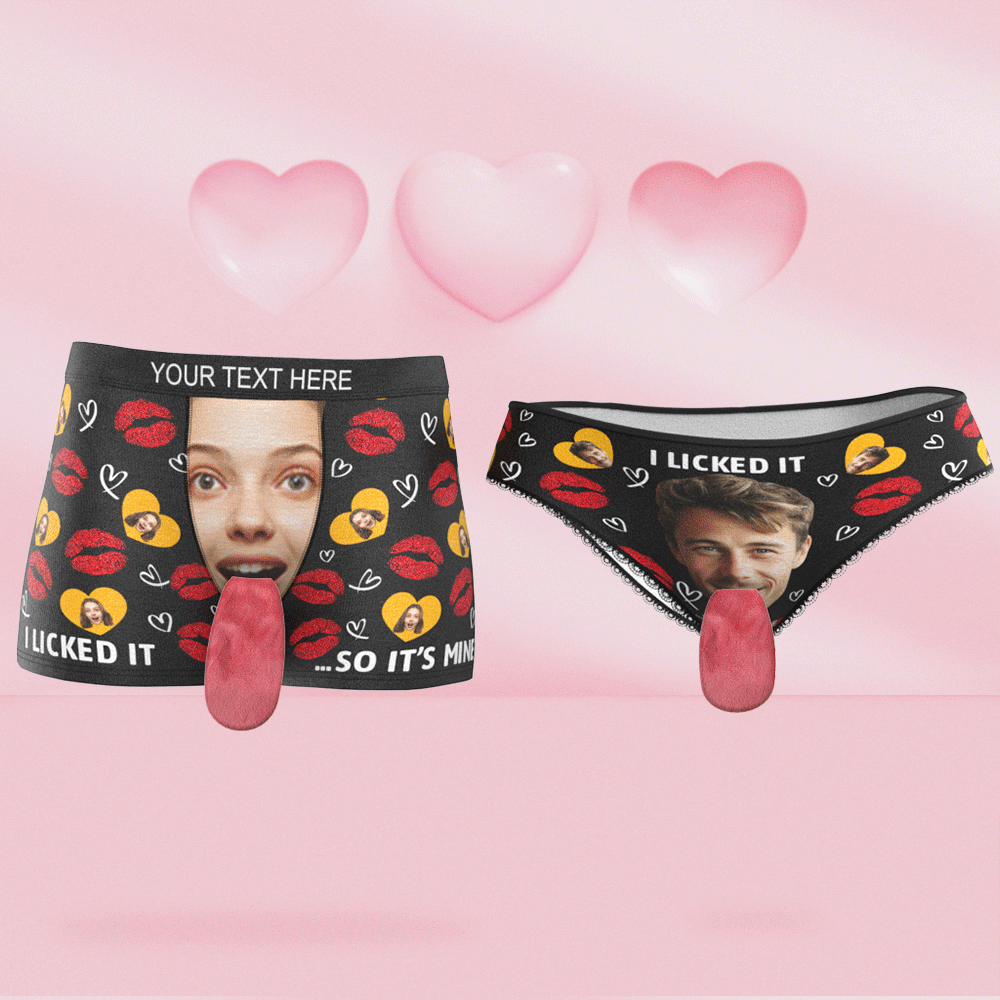 Custom Face Underwear Personalised Magnetic Tongue Underwear Valentine's Gifts for Couple - MyFacepajamasAU