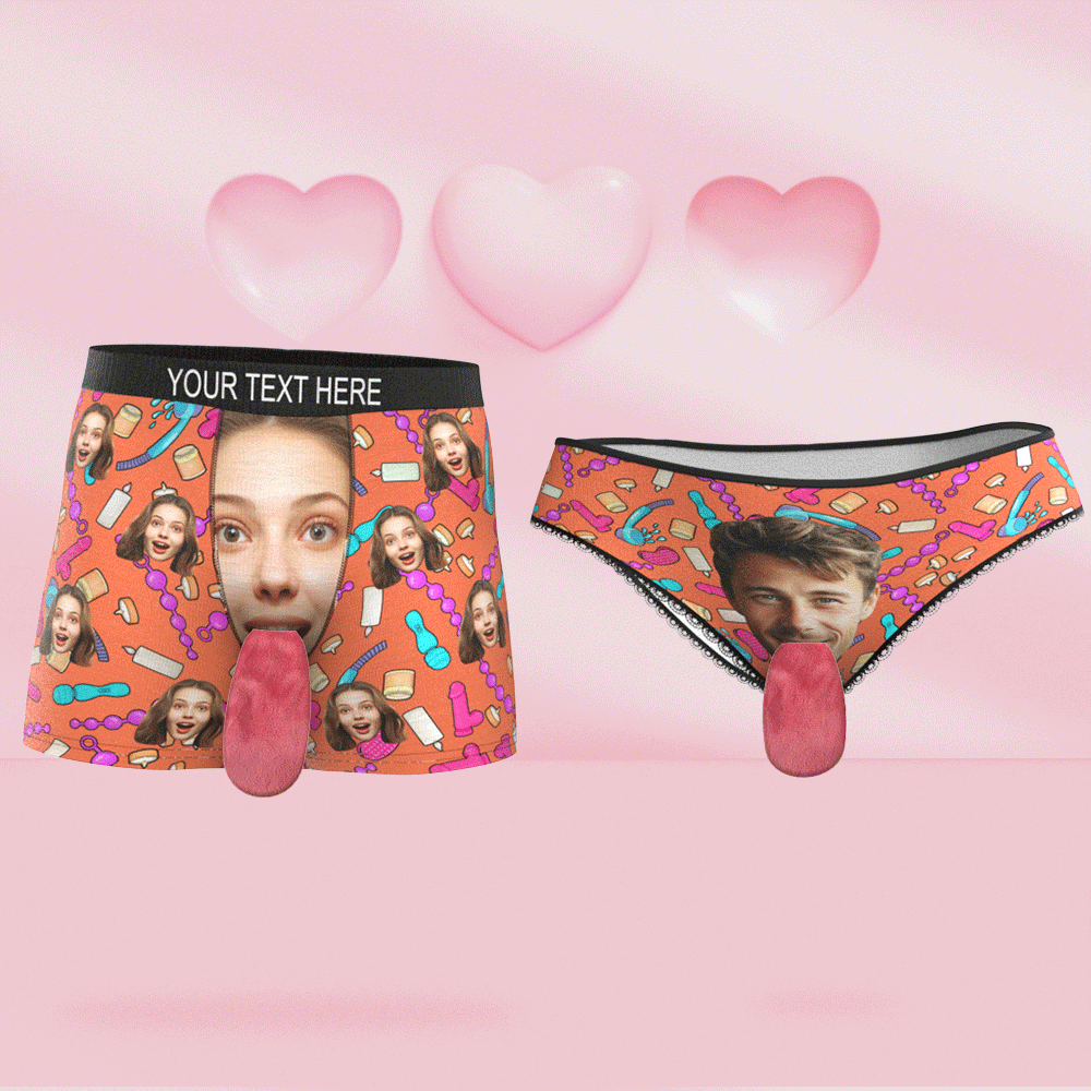 Custom Face Underwear Personalised Magnetic Tongue Underwear Valentine's Gifts for Lover - MyFacepajamasAU