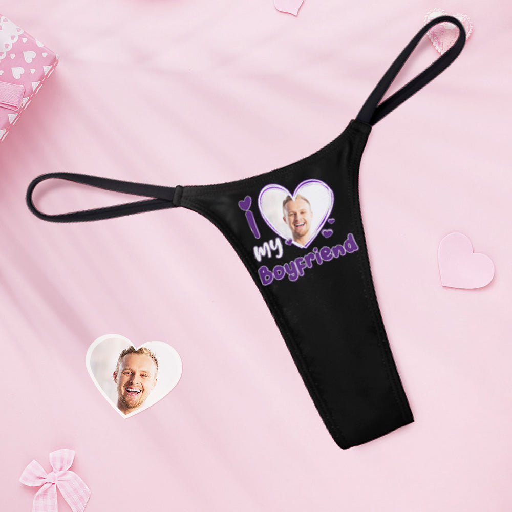 Custom Face on Women's Underwear Thongs Panty Valentine's Day Gifts - MyFacepajamasAU