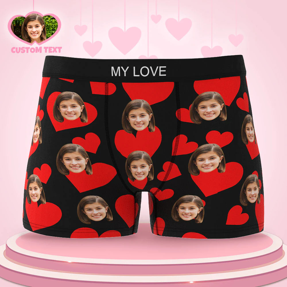 Custom Face Boxer Briefs Personalized Underwear Valentine's Day Gifts for  Him I Love Girlfriend