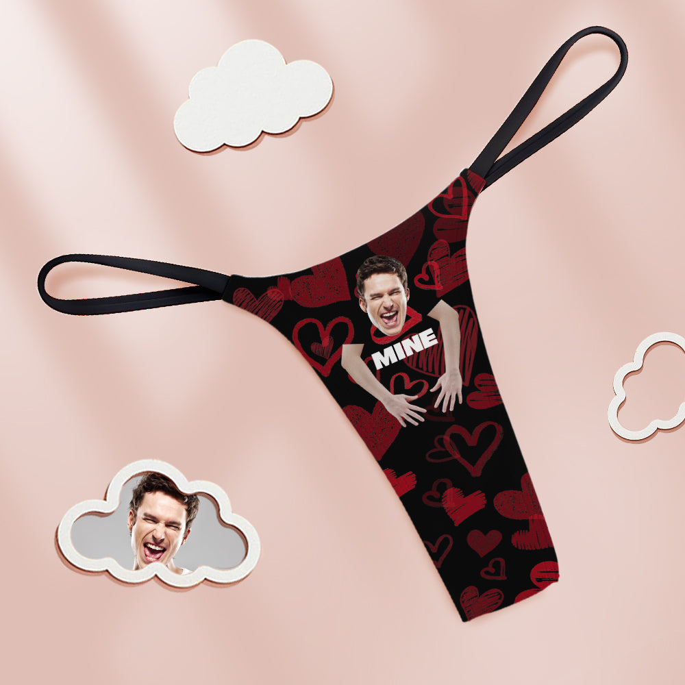 Custom Face Women's Tanga Thong Valentine's Day Gift-Mine - MyFacepajamasAU
