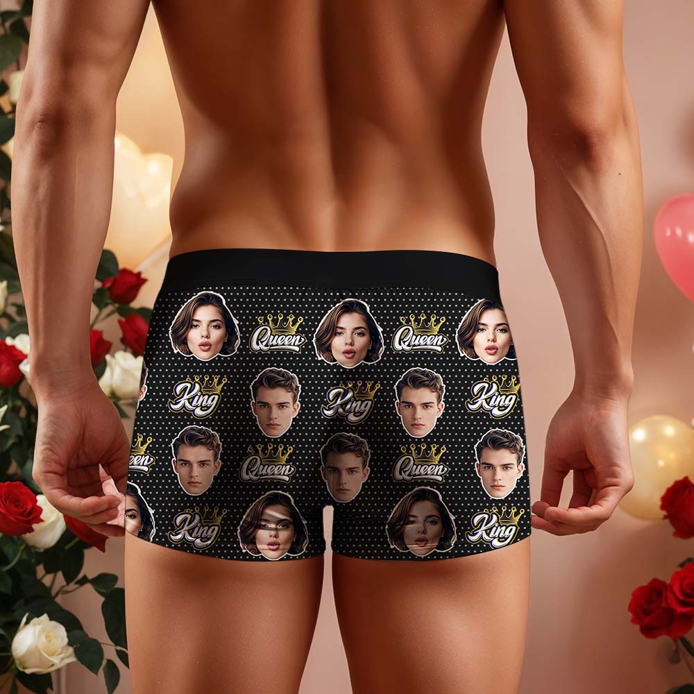 Custom King & Queen Boxers Boxers Face Boxers Popular Boxer Shorts Men's Underwear Valentine's Day Gifts - MyFacepajamasAU