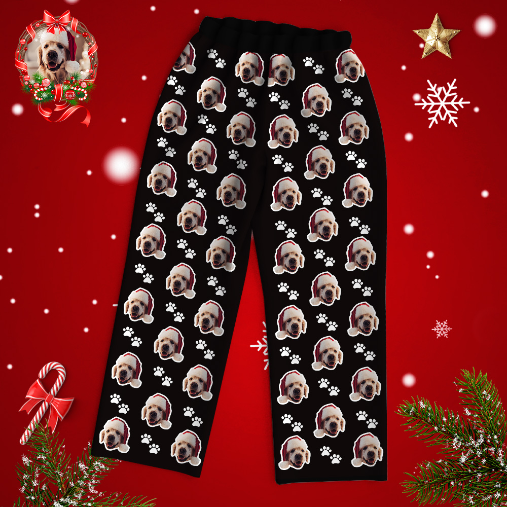 Custom Dog Photo Pajama Pants, Nightwear, Sleepwear