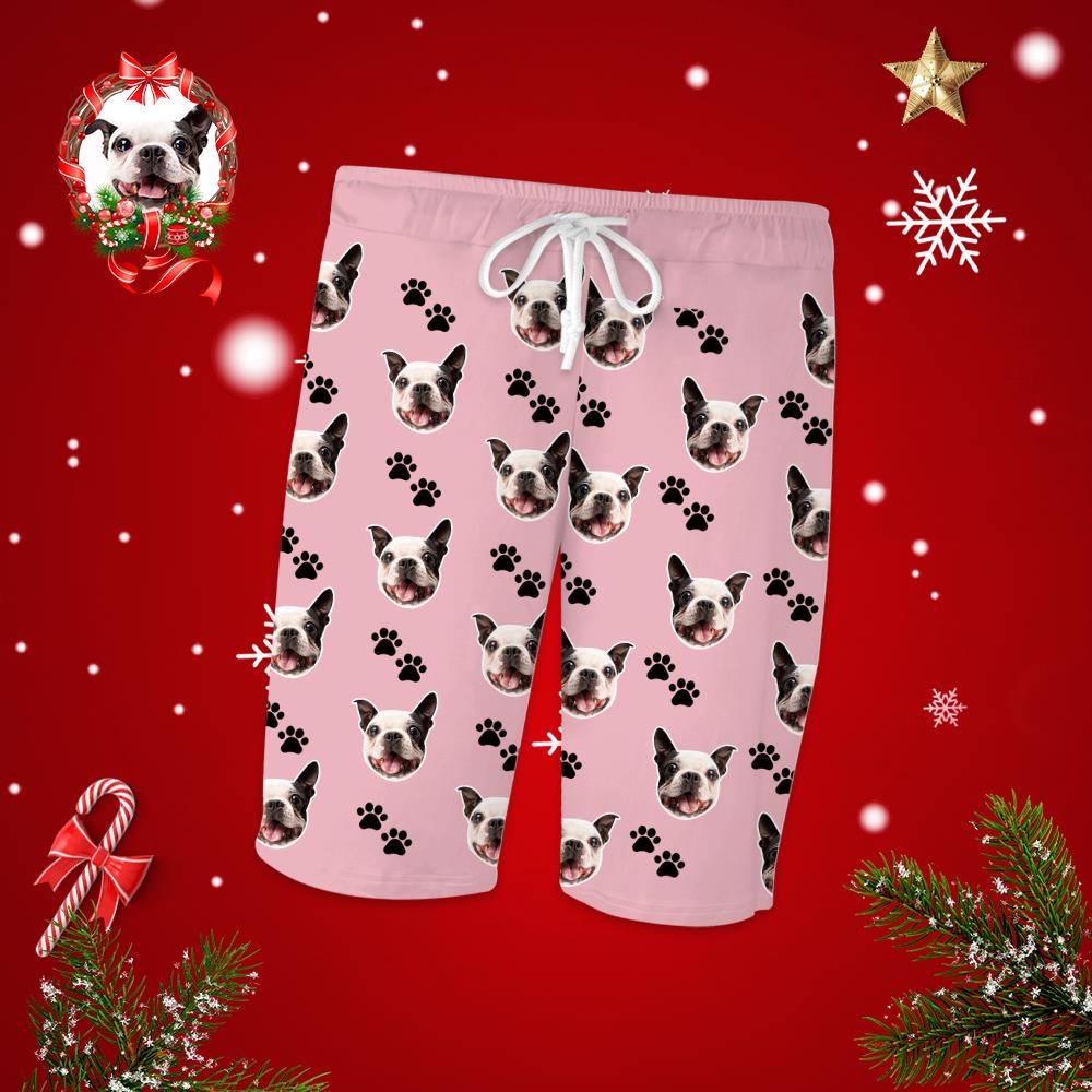 Custom Dog Face Short Sleeved Pajamas Personalised Pet Bone Pajamas Christmas Gift Pajamas 