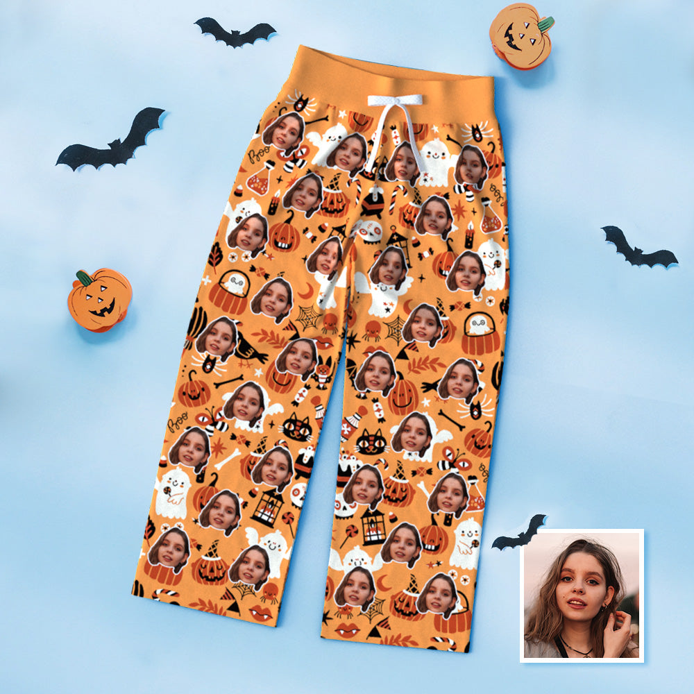Custom Halloween-Themed Lounge Pants Ladie's Loose Wide-Leg Pants