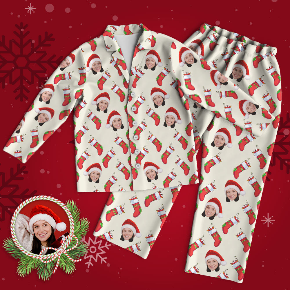 Custom Face Pajama Personalized Photo Pajamas Christmas Socks Christmas Gifts for Family