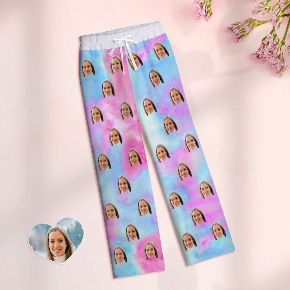 Custom Women Tie-dye Pajamas Pants Gradient Color Pajamas Pants