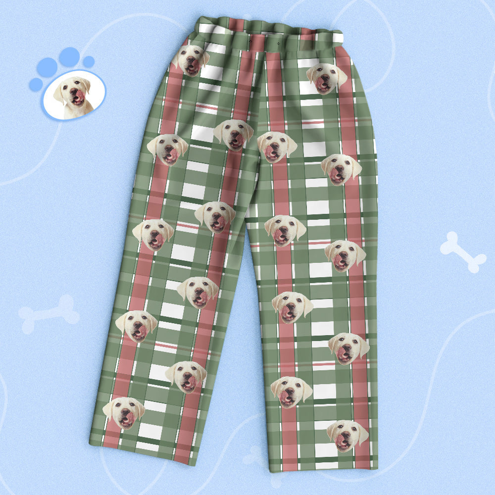 Custom Pet Face Pajamas Checkered Pet Pajamas