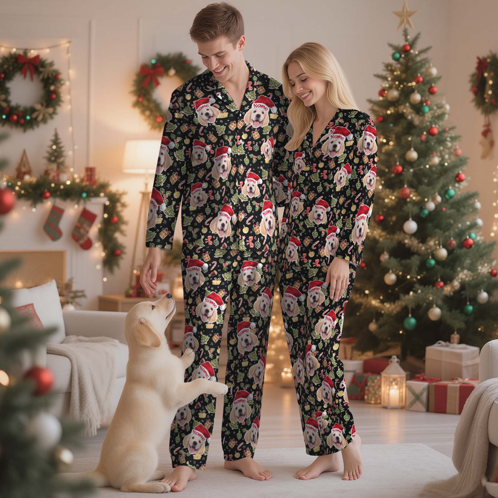 Custom Pet Face Christmas Pajamas: Matching Dog & Owner Pajamas - MyFacepajamasAU