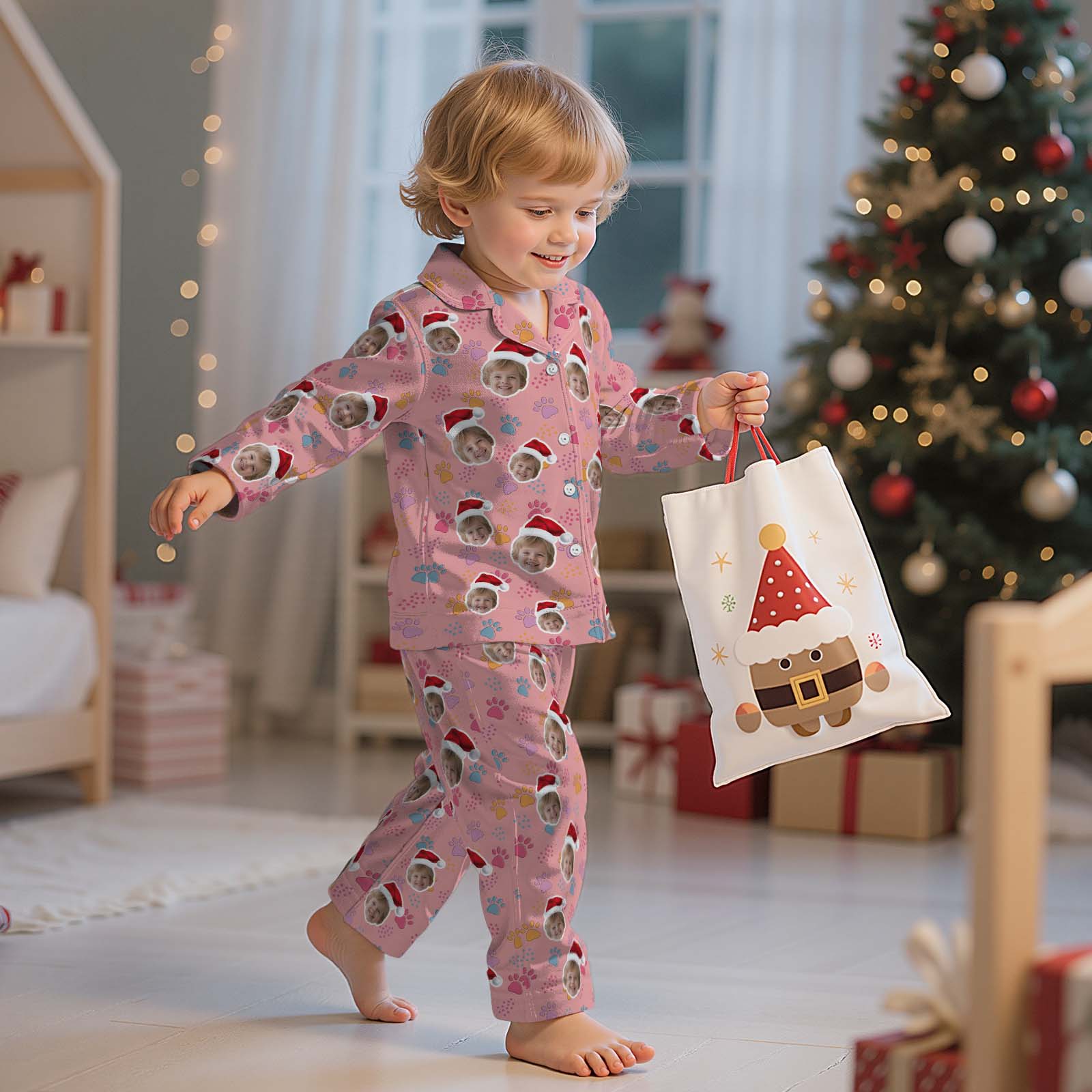 Custom Face Children's Pajamas Personalized Kid's Sleepwear  Christmas Gifts