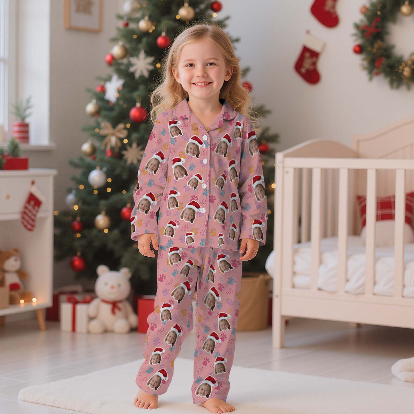 Custom Face Children's Pajamas Personalized Kid's Sleepwear  Christmas Gifts