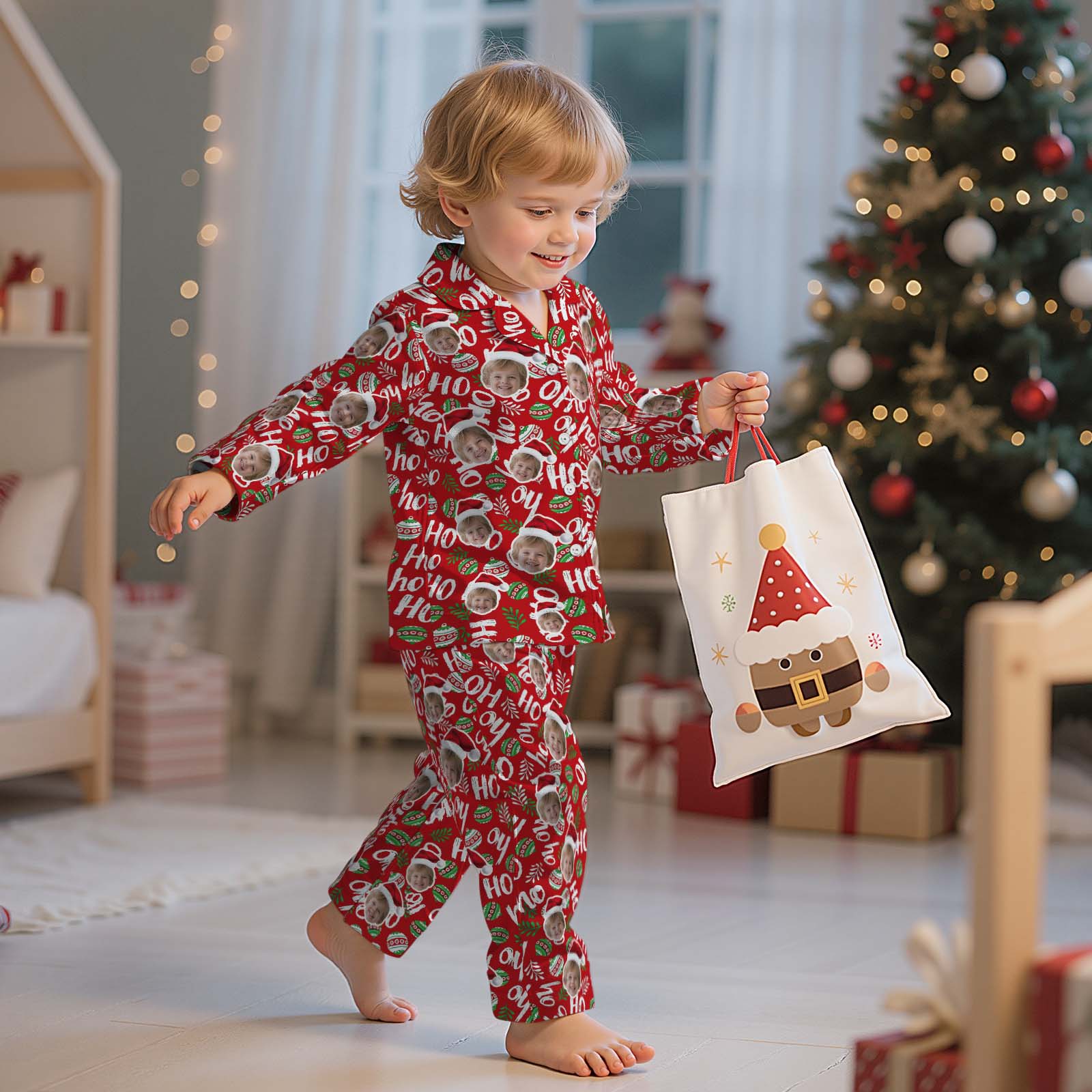Custom Face Children's Pajamas Personalized Kid's Sleepwear  Christmas Gifts