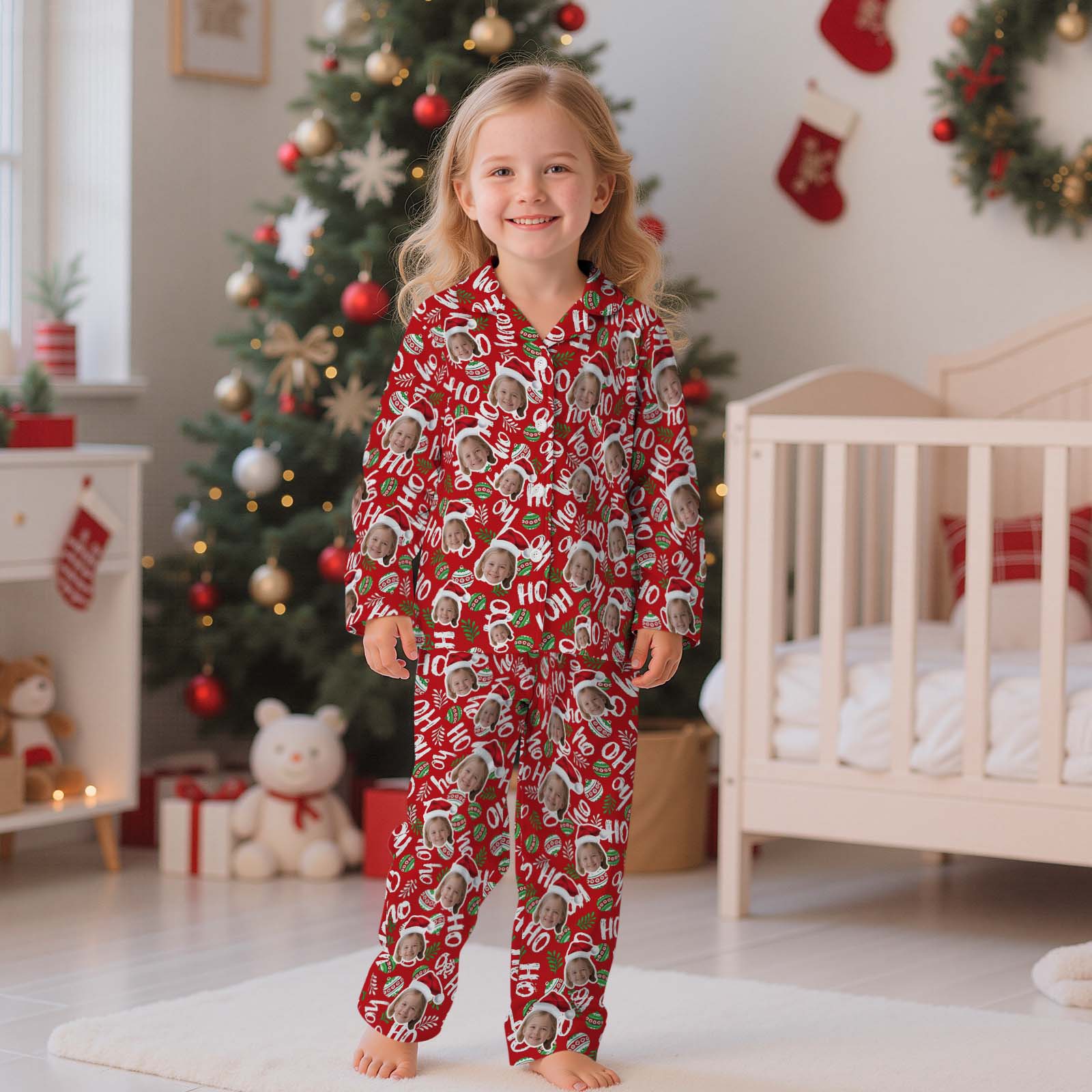 Custom Face Children's Pajamas Personalized Kid's Sleepwear  Christmas Gifts