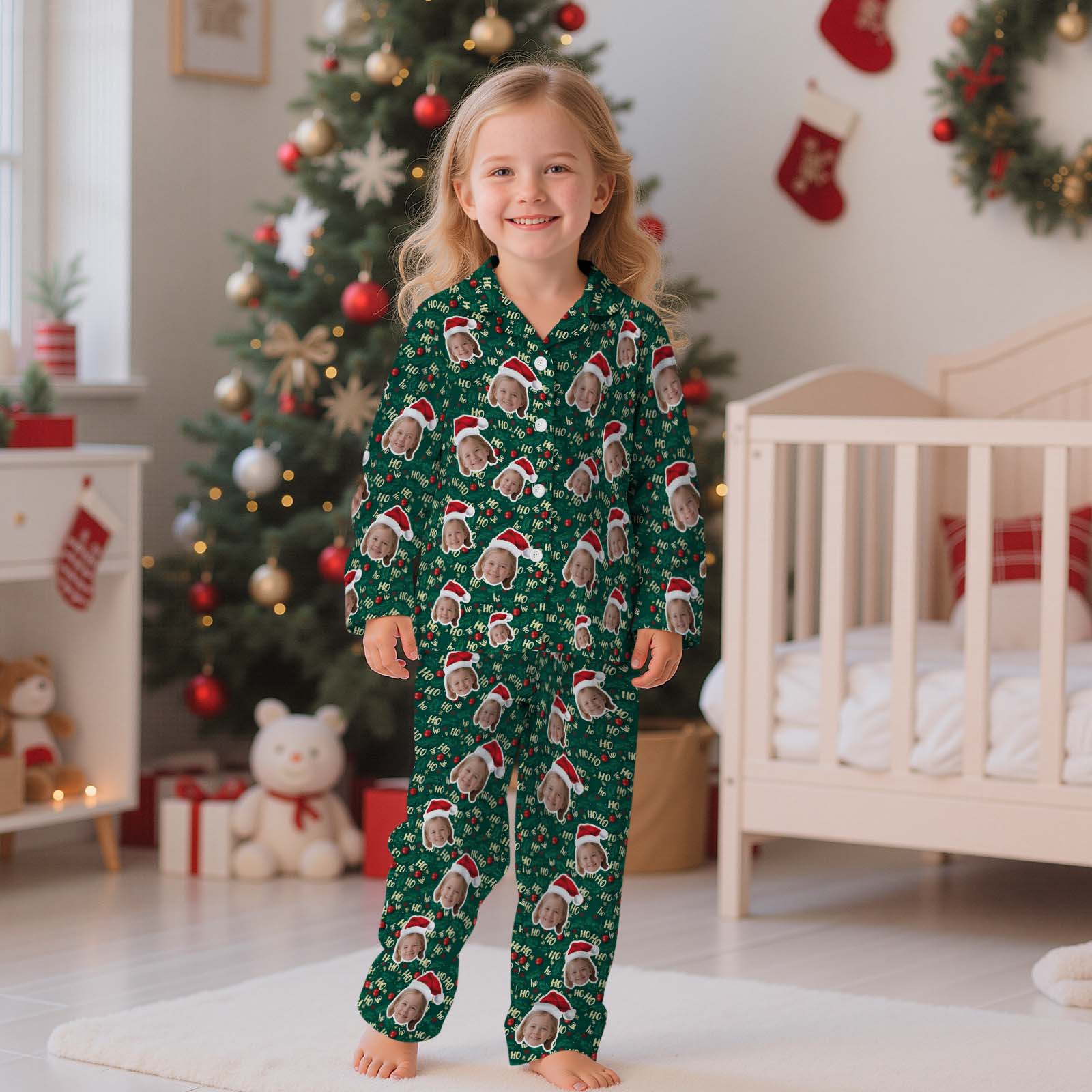 Custom Face Children's Pajamas Kid's Sleepwear  Christmas Gifts