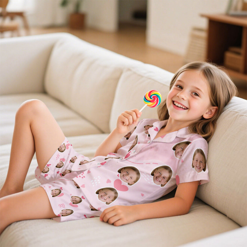 Custom Pet Photo Short Children Pajama Set  Photo Pajamas