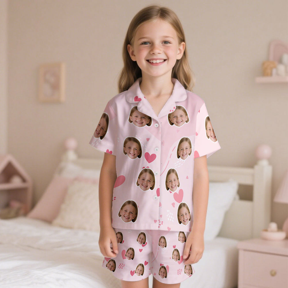 Custom Pet Photo Short Children Pajama Set  Photo Pajamas