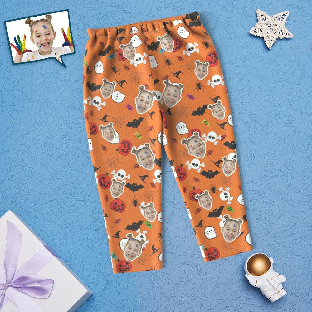 Custom Face Children's Halloween Elements Pajamas For Kids Moon Funny Pyjamas - MyFacepajamasAU