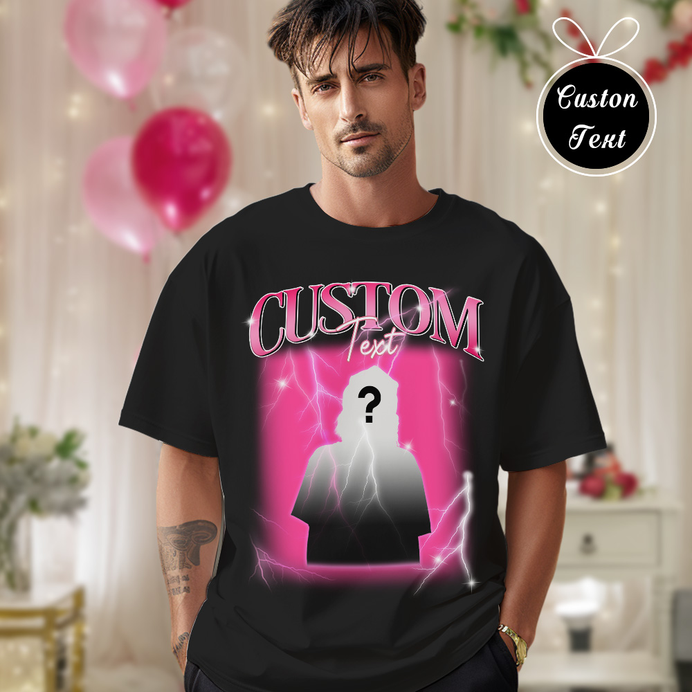 Custom Text Vintage T-shirt Personlised Funny Question Mark T-shirt