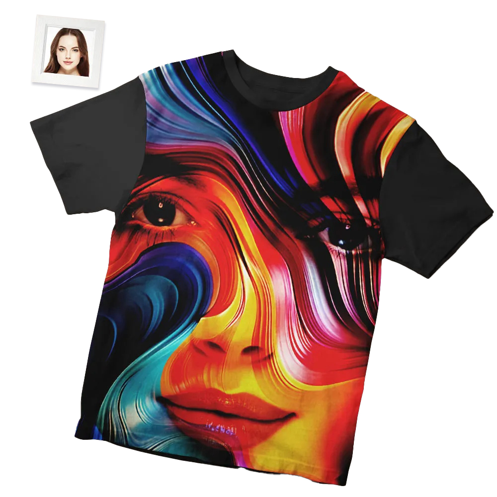 Custom Face T-shirt Personalised Photo T-shirt Gift For Women And Men Gifts for Couple