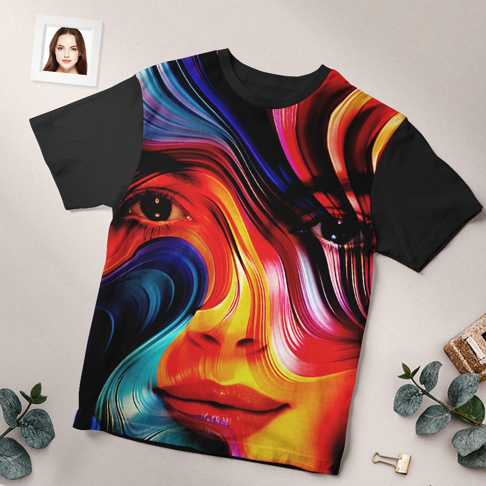 Custom Face T-shirt Personalised Photo T-shirt Gift For Women And Men Gifts for Couple