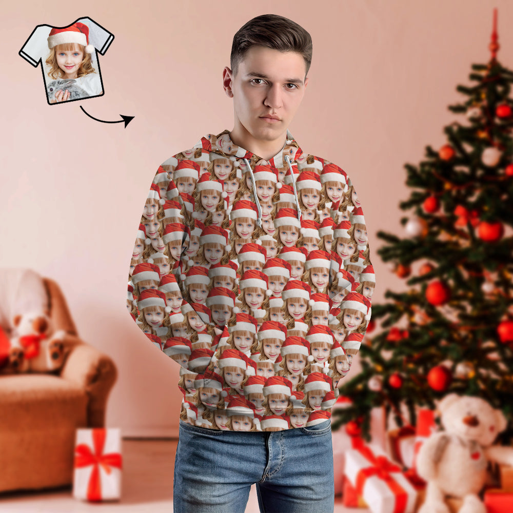 Christmas Gifts Custom Face Couples Hoodie Casual Printed Photo Hoodie For Men - MyFacepajamasAU