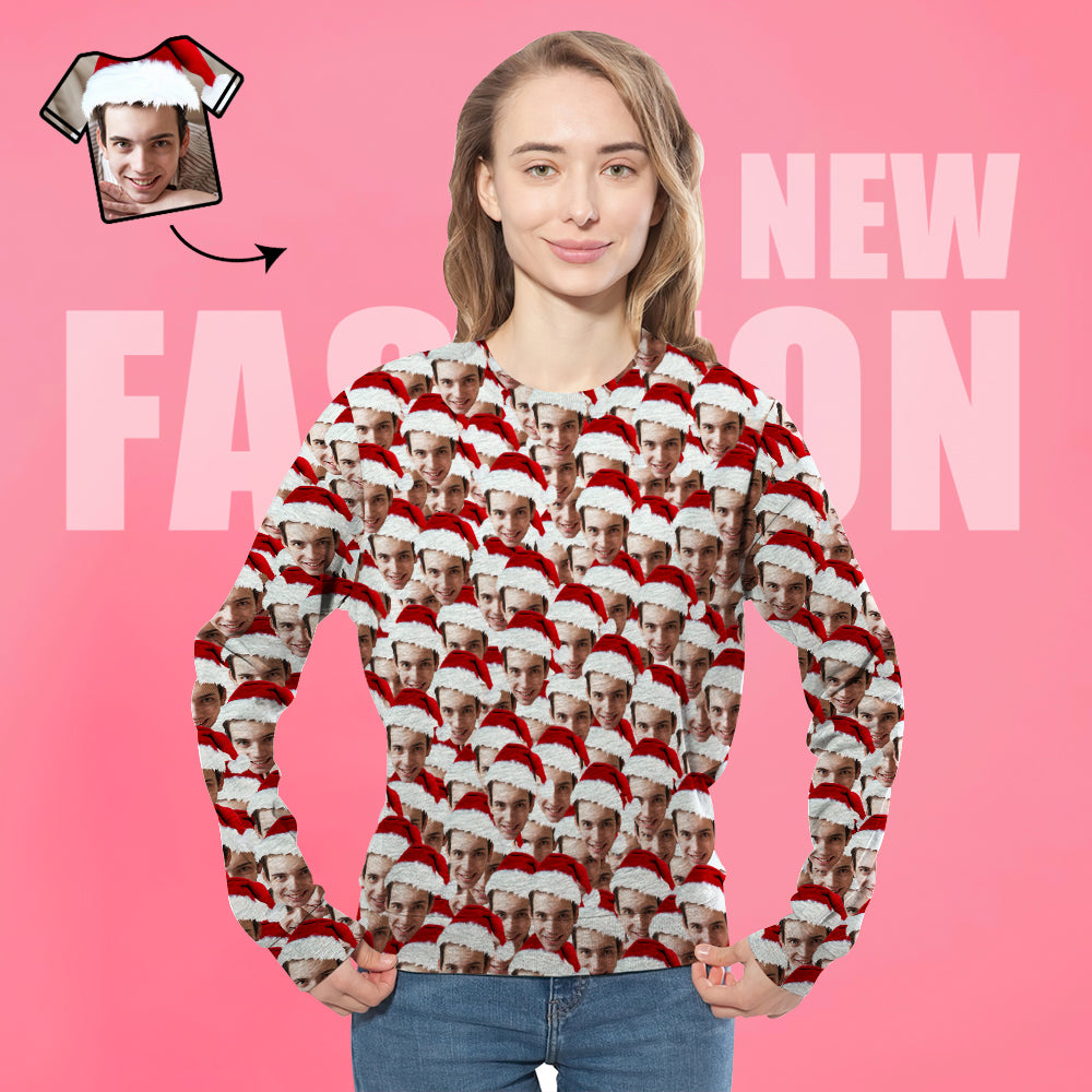 Custom Face Crewneck Sweatshirt Funny Birthday Gift For Men Women -Mash Face - MyFacepajamasAU