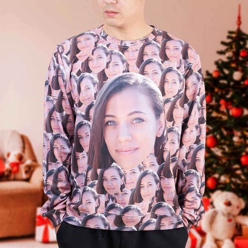 Christmas Gift Custom Face Crewneck Sweatshirt Personalized Sweatshirt - MyFacepajamasAU