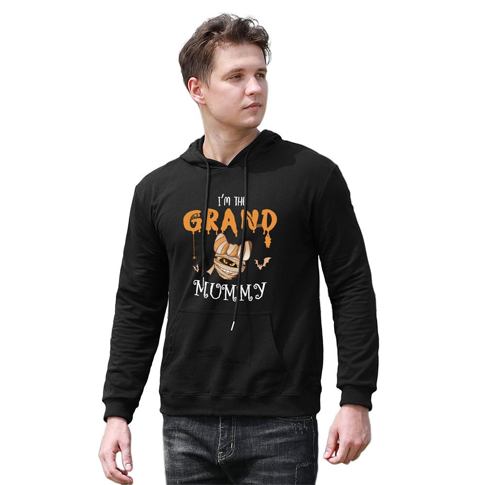 Custom Hoodie Long Sleeve Pullover Men's Hoodie Sweatshirt with Text Halloween Gift - Mummy - MyFacepajamasAU