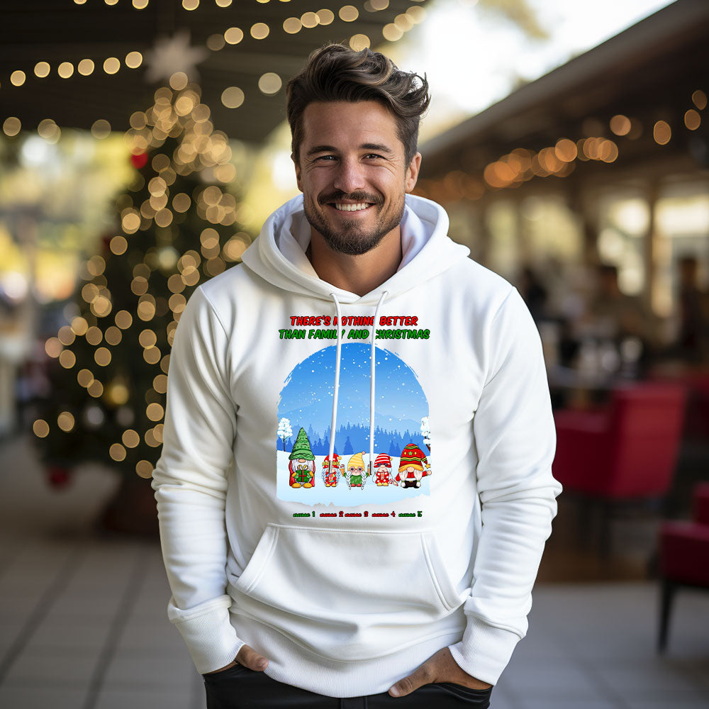 Custom Gnomes Family Clip Art Personalized Name Unisex Hoodie - MyFacepajamasAU