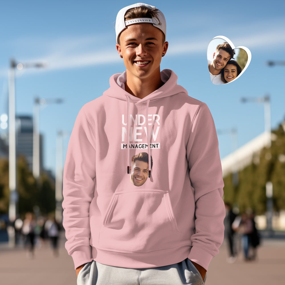 Custom Face Couple Matching Hoodies NEW MANAGEMENT Personalized Hoodie Valentine's Day Gift - MyFacepajamasAU