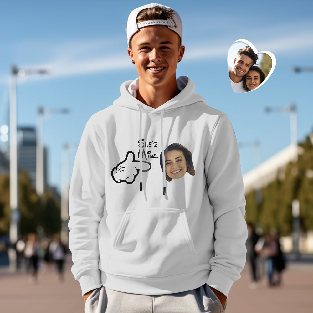 Custom Face Funny Couple Matching Hoodies You are Mine Personalized Hoodie Valentine's Day Gift - MyFacepajamasAU