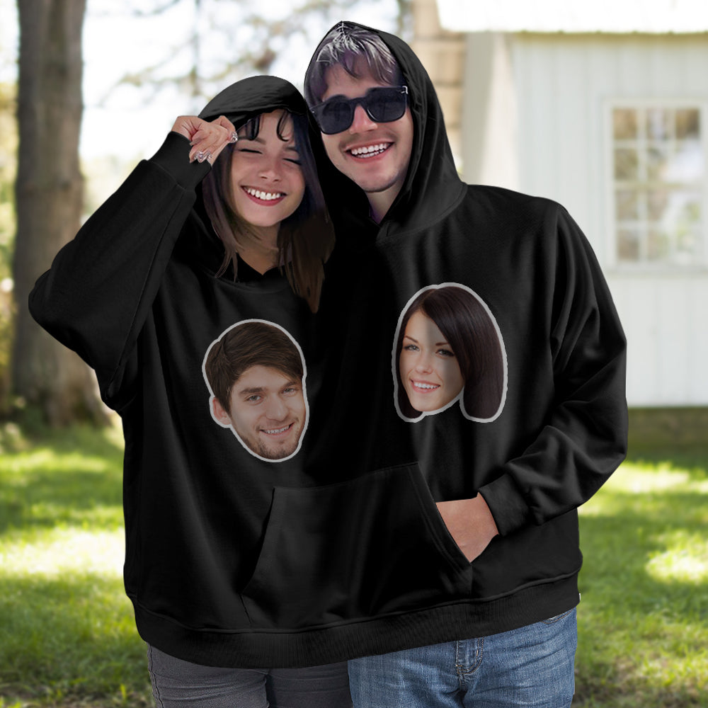 Custom Face Couples Photo Intimate One Piece Sweatshirt Hoodie Love Pajamas - MyFacepajamasAU