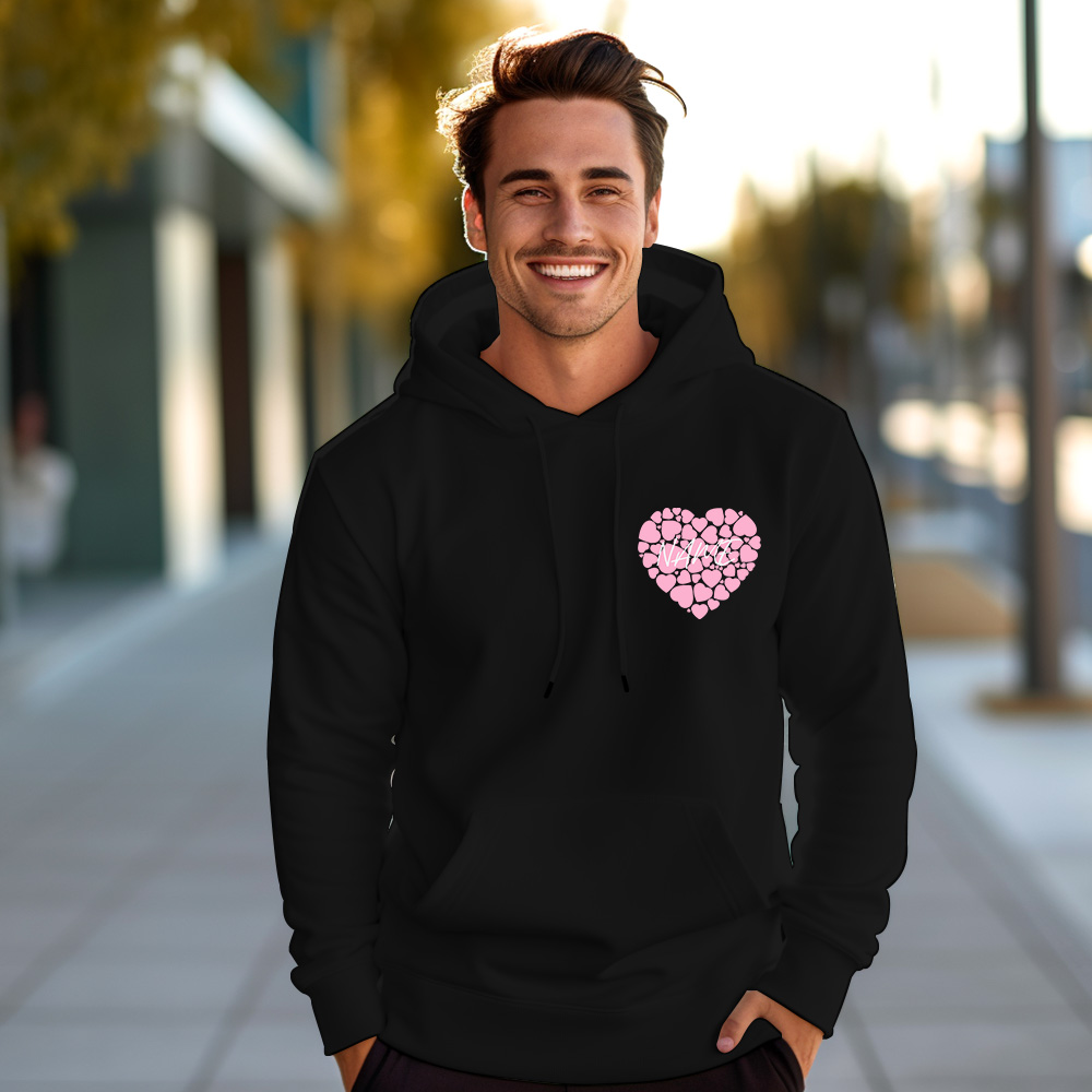 Custom Name Hoodies Personalized Teacher Heart Hoodies Gift For Valentine's Day - MyFacepajamasAU