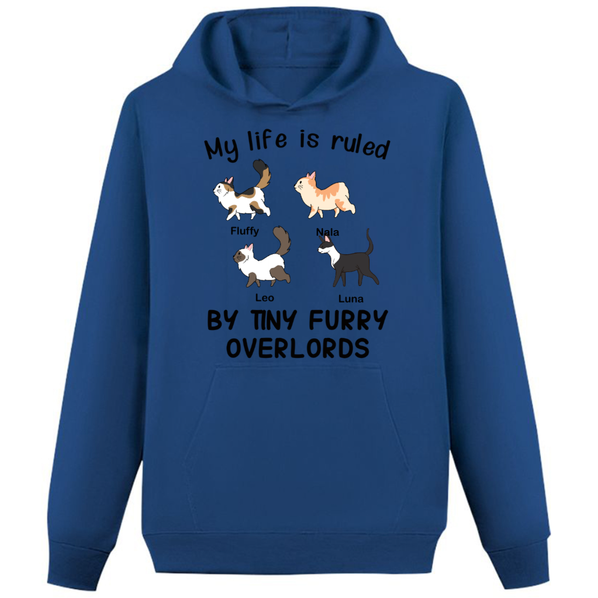 Custom Hoodie Long Sleeve Pullover Men's Hoodie Sweatshirt Cat Clipart Gifts for Pet Owner - MyFacepajamasAU