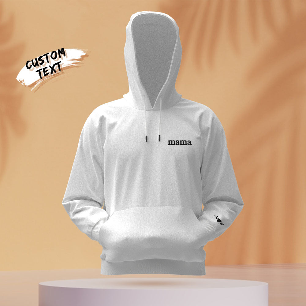 Custom Engraved Hooded Sweater Color Embroidery Mother's Day Gifts - MyFacepajamasAU