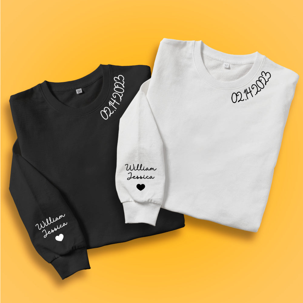 Custom Text Sweatshirt Personalized Names Round Neck Hoodie Gifts - MyFacepajamasAU