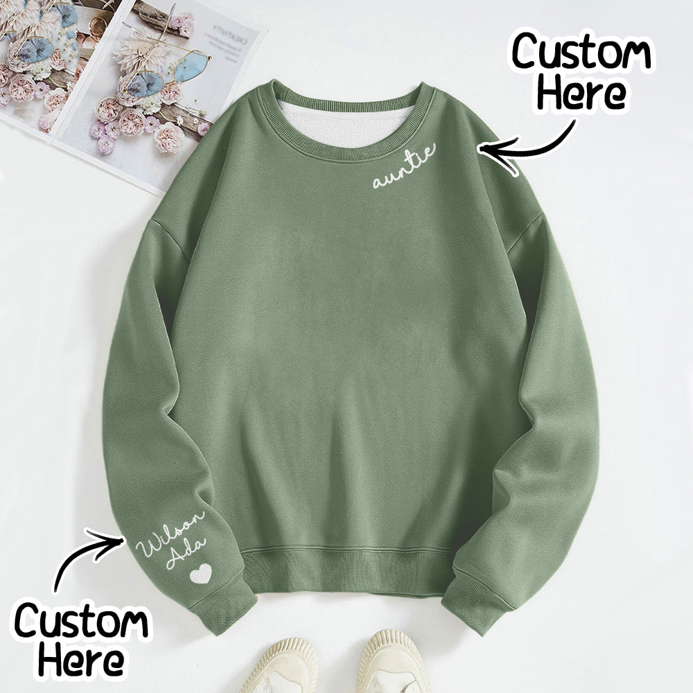 Custom Text Sweatshirt Personalized Names Round Neck Hoodie Gifts - MyFacepajamasAU