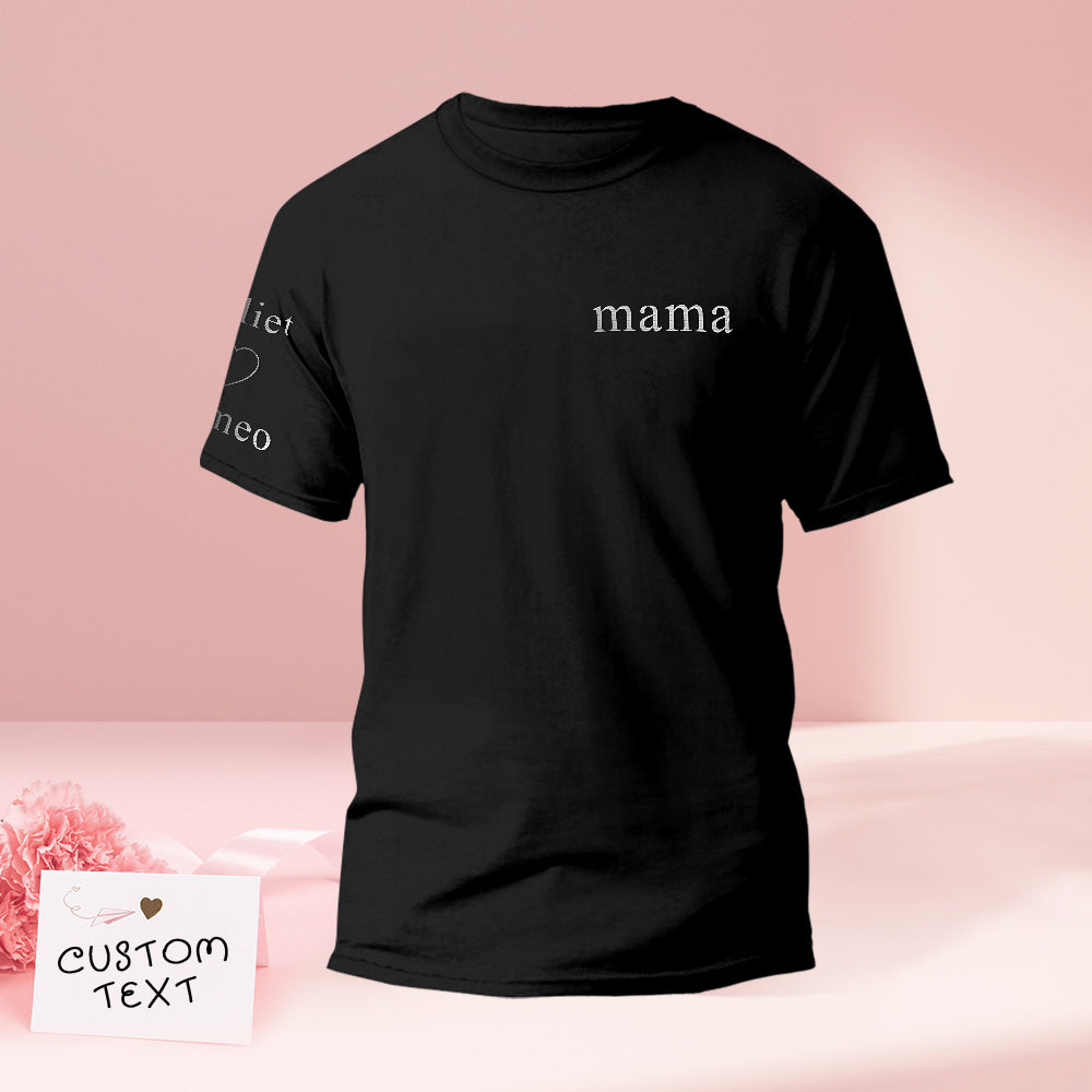 Custom Engraved T-shirt Color Embroidery Mother's Day Gifts - MyFacepajamasAU