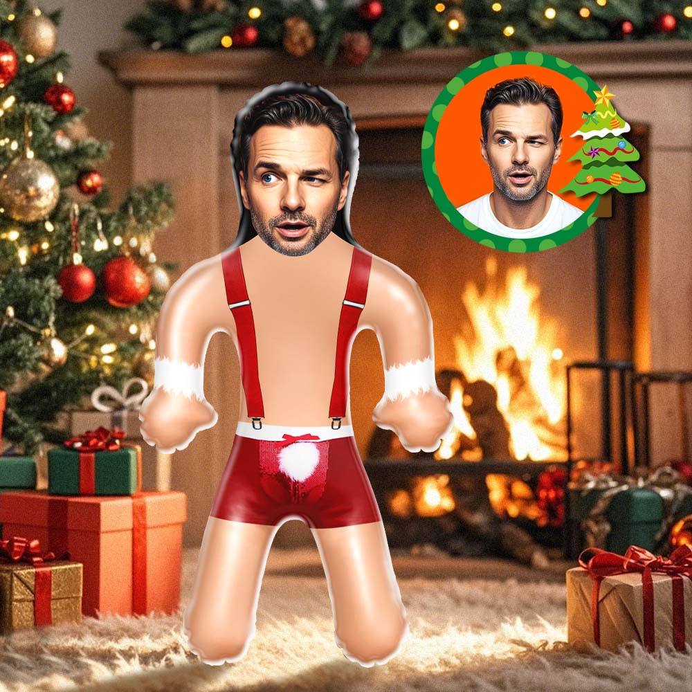 Custom Face Blow Up Doll Sexy Santa Christmas Funny Inflatable Air Minime Doll Christmas Gift For Her/Him - MyFacepajamasAU