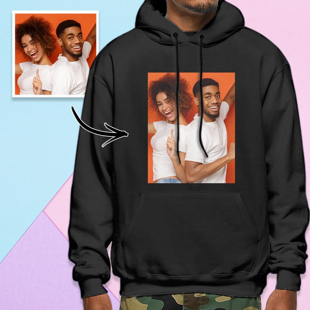 Custom Long Sleeve Photo Pullover Men's Hoodie Sweatshirt Sweet Lover - MyFacepajamasAU