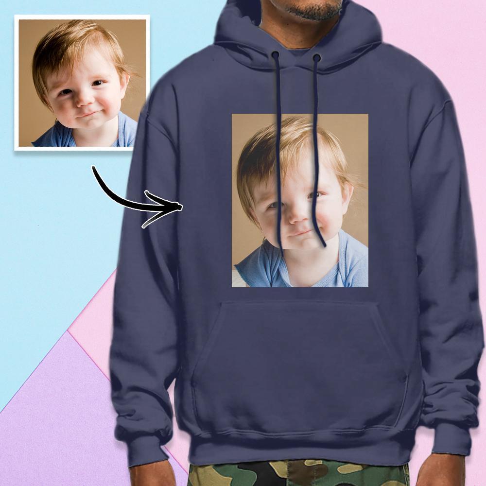 Custom Long Sleeve Photo Pullover Men's Hoodie Sweatshirt Baby Photo - MyFacepajamasAU